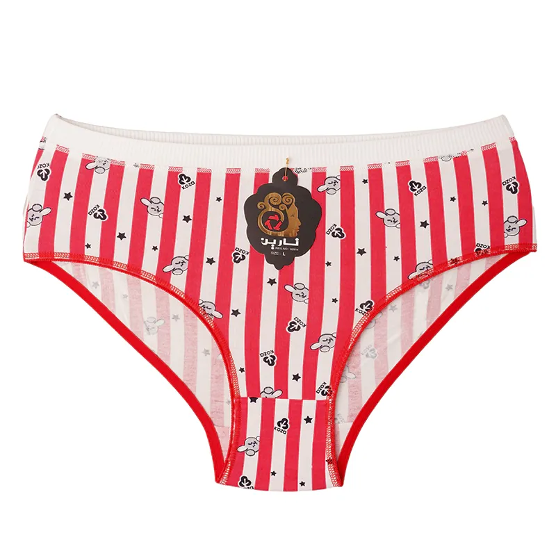 شورت زنانه اسلیپ تمام چاپ راه راه و خرگوش سایز L نخ و پنبه
