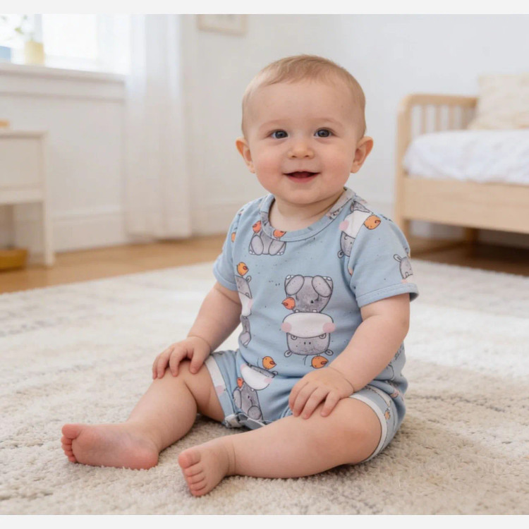 رامپر نوزادی تمام چاپ دخترانه و پسرانه جنس پنبه تیپ لاکرا مناسب 6 ماه تا 3 سال