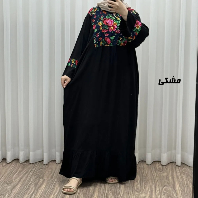 پیراهن نخی زنانه مدل پرنس پانچی فری سایز مناسب تا سایز 50